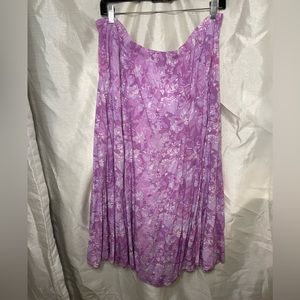 VTG 90’s Lavender Butterfly Floral Print Midi Peasant Boho Skirt